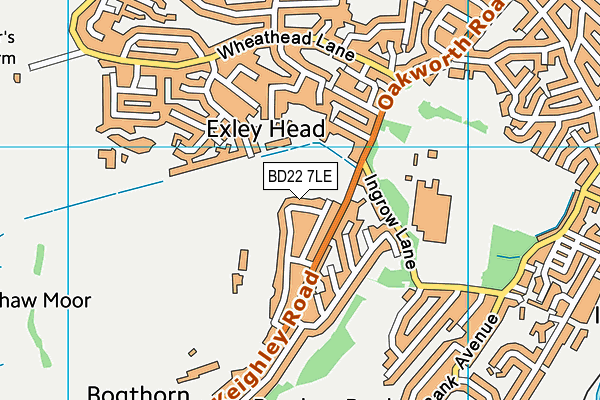 BD22 7LE map - OS VectorMap District (Ordnance Survey)