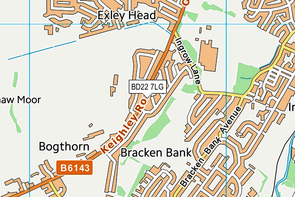 BD22 7LG map - OS VectorMap District (Ordnance Survey)