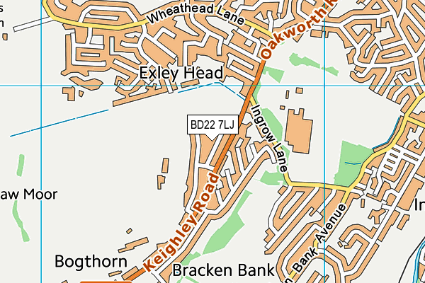 BD22 7LJ map - OS VectorMap District (Ordnance Survey)