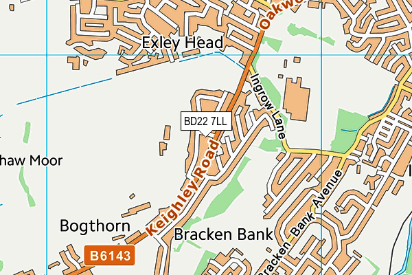 BD22 7LL map - OS VectorMap District (Ordnance Survey)