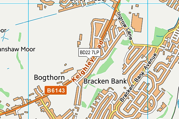 BD22 7LP map - OS VectorMap District (Ordnance Survey)