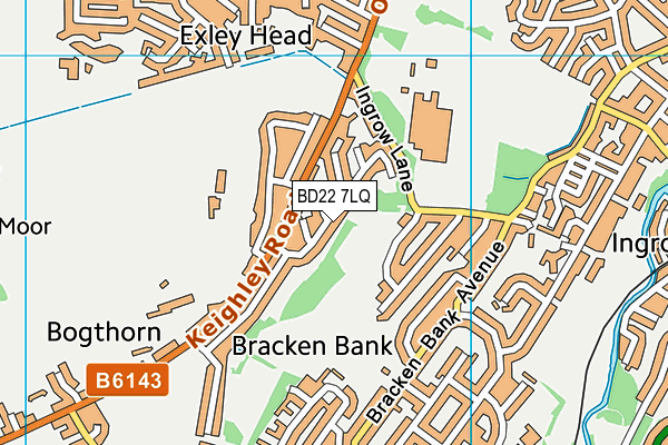 BD22 7LQ map - OS VectorMap District (Ordnance Survey)