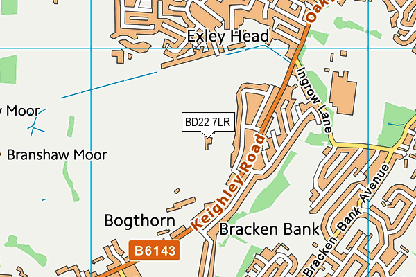BD22 7LR map - OS VectorMap District (Ordnance Survey)