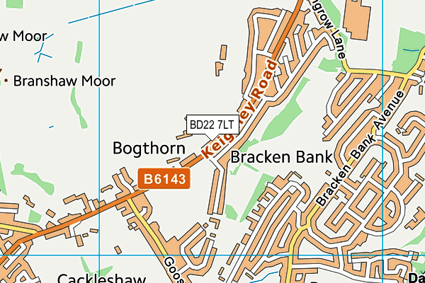 BD22 7LT map - OS VectorMap District (Ordnance Survey)