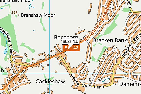 BD22 7LU map - OS VectorMap District (Ordnance Survey)