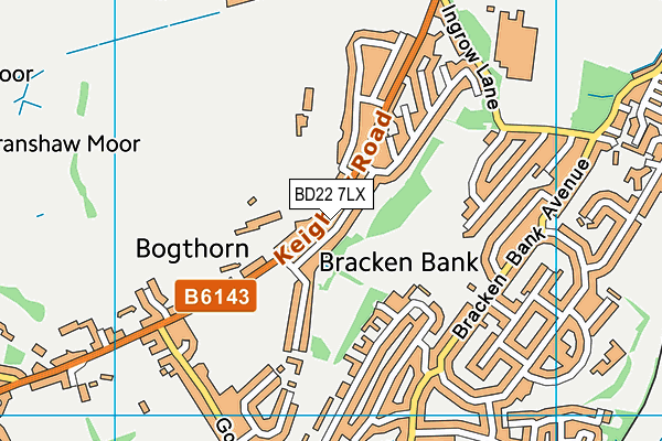 BD22 7LX map - OS VectorMap District (Ordnance Survey)