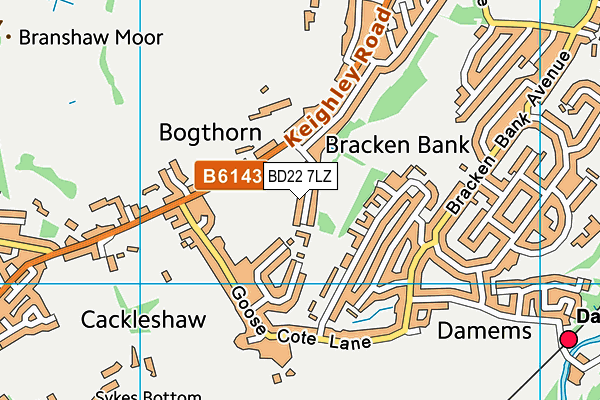 BD22 7LZ map - OS VectorMap District (Ordnance Survey)