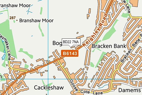 BD22 7NA map - OS VectorMap District (Ordnance Survey)