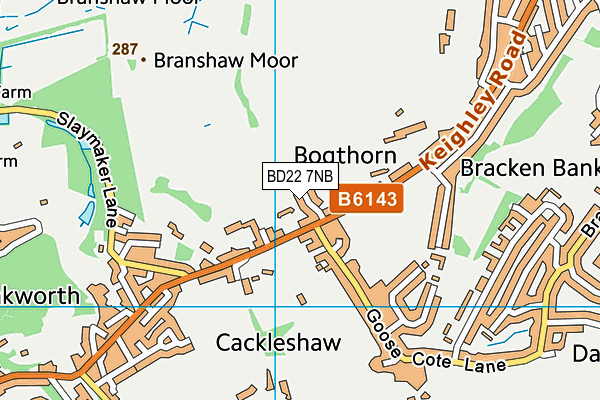 BD22 7NB map - OS VectorMap District (Ordnance Survey)