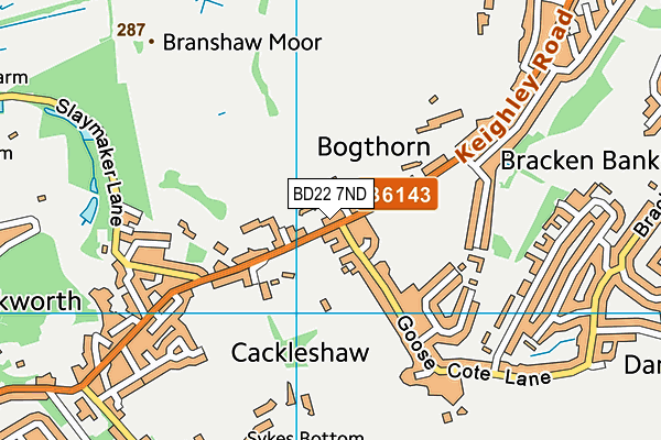BD22 7ND map - OS VectorMap District (Ordnance Survey)