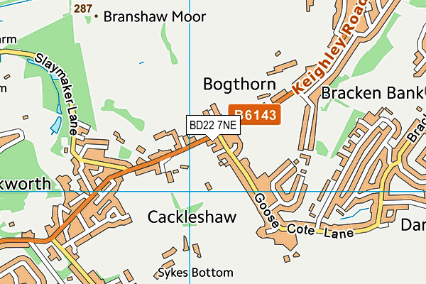 BD22 7NE map - OS VectorMap District (Ordnance Survey)