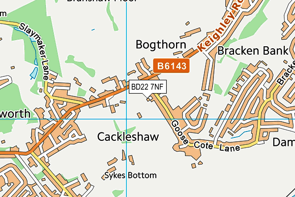 BD22 7NF map - OS VectorMap District (Ordnance Survey)