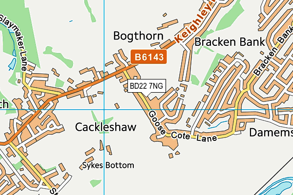 BD22 7NG map - OS VectorMap District (Ordnance Survey)