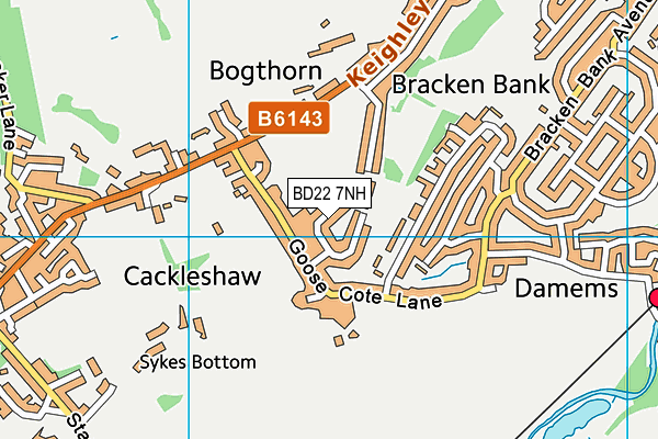 BD22 7NH map - OS VectorMap District (Ordnance Survey)