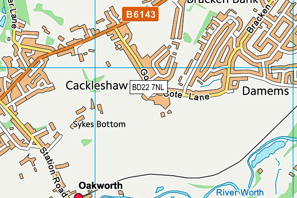 BD22 7NL map - OS VectorMap District (Ordnance Survey)