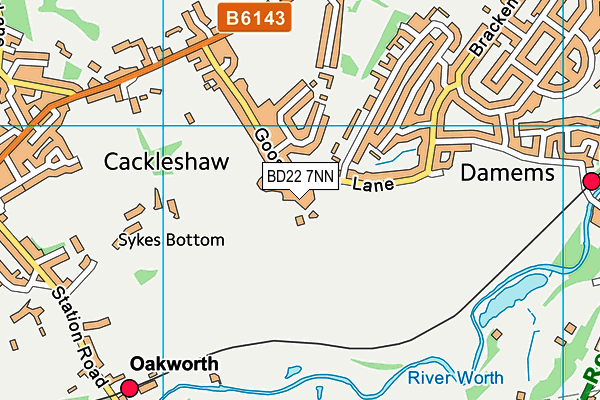 BD22 7NN map - OS VectorMap District (Ordnance Survey)