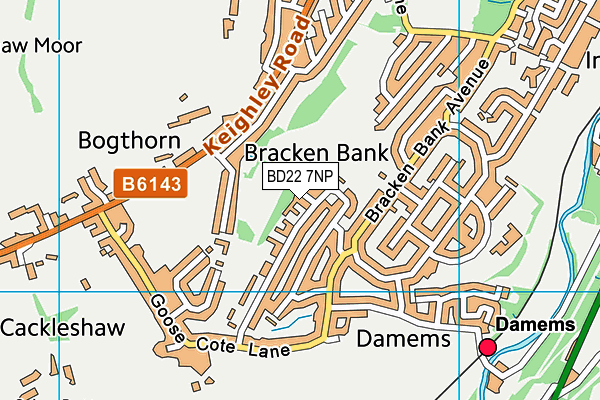 BD22 7NP map - OS VectorMap District (Ordnance Survey)