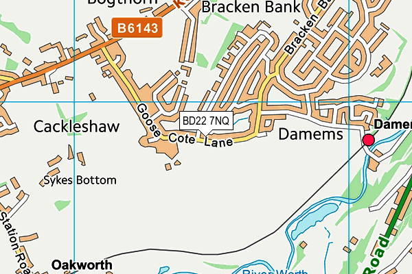 BD22 7NQ map - OS VectorMap District (Ordnance Survey)