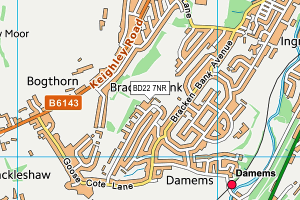 BD22 7NR map - OS VectorMap District (Ordnance Survey)