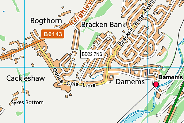 BD22 7NS map - OS VectorMap District (Ordnance Survey)