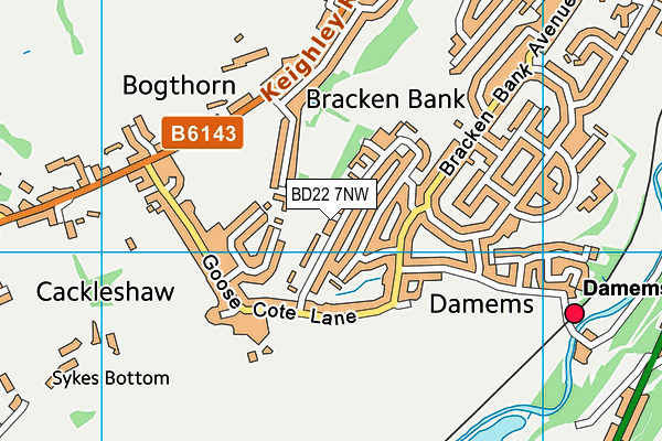 BD22 7NW map - OS VectorMap District (Ordnance Survey)