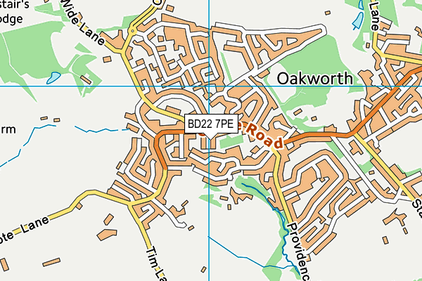 BD22 7PE map - OS VectorMap District (Ordnance Survey)