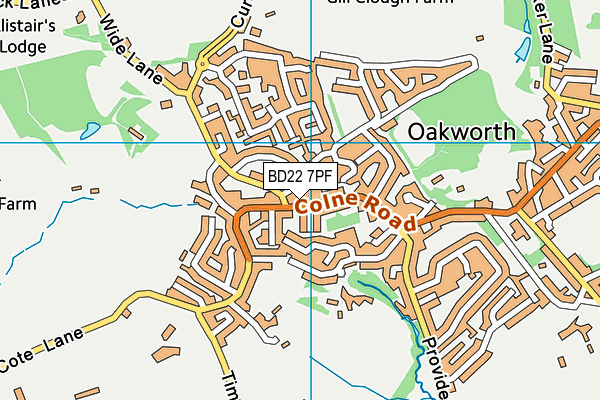 BD22 7PF map - OS VectorMap District (Ordnance Survey)