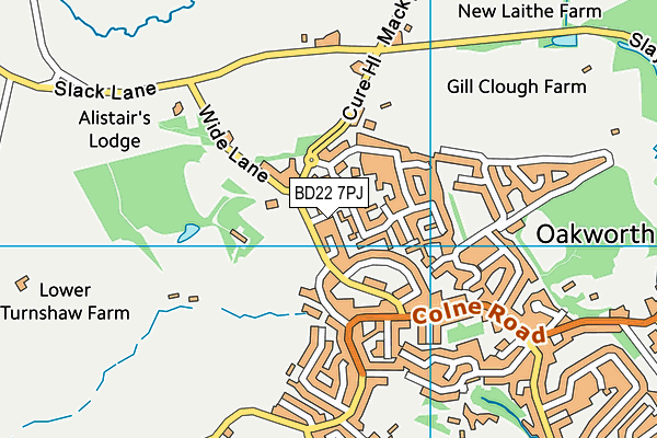 BD22 7PJ map - OS VectorMap District (Ordnance Survey)