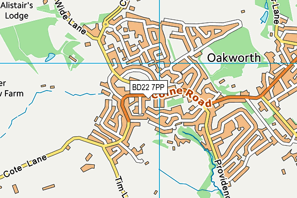 BD22 7PP map - OS VectorMap District (Ordnance Survey)