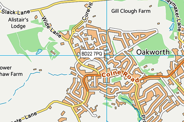 BD22 7PQ map - OS VectorMap District (Ordnance Survey)