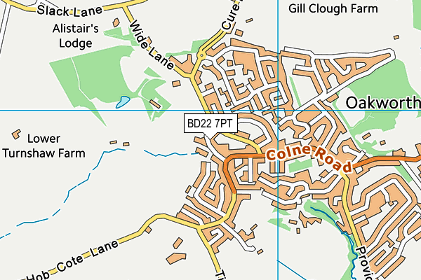 BD22 7PT map - OS VectorMap District (Ordnance Survey)