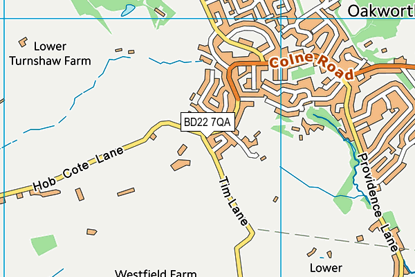 BD22 7QA map - OS VectorMap District (Ordnance Survey)