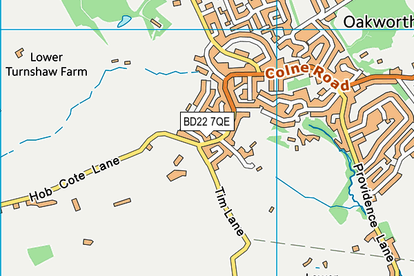 BD22 7QE map - OS VectorMap District (Ordnance Survey)