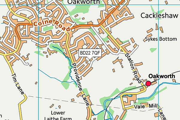 BD22 7QF map - OS VectorMap District (Ordnance Survey)