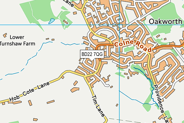 BD22 7QG map - OS VectorMap District (Ordnance Survey)