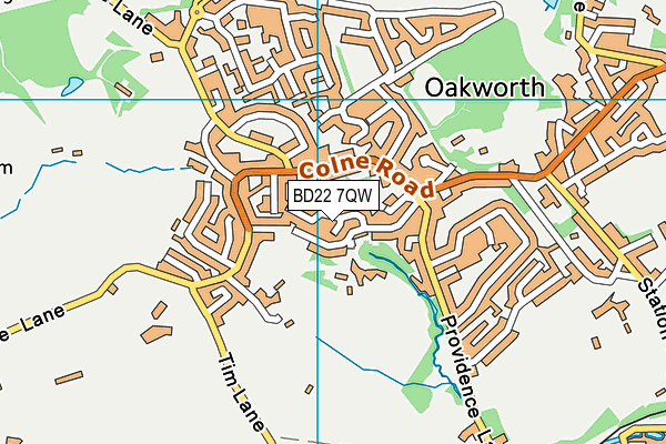 BD22 7QW map - OS VectorMap District (Ordnance Survey)