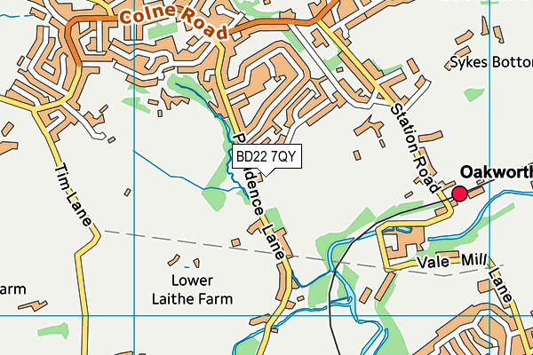 BD22 7QY map - OS VectorMap District (Ordnance Survey)