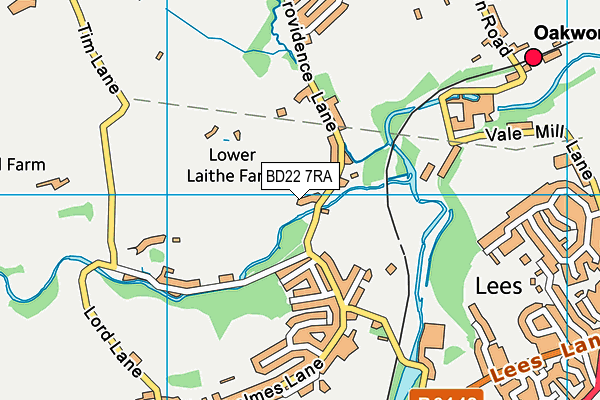 BD22 7RA map - OS VectorMap District (Ordnance Survey)