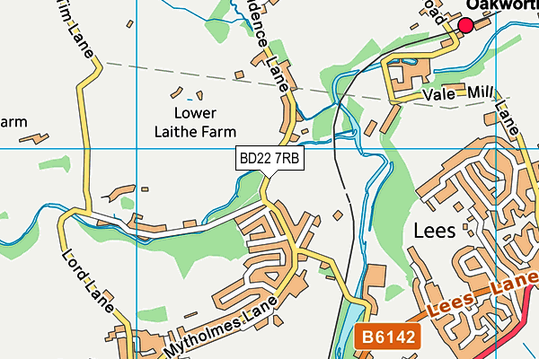 BD22 7RB map - OS VectorMap District (Ordnance Survey)