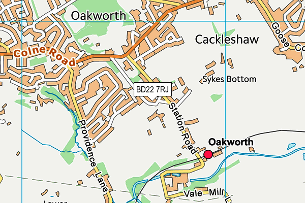 BD22 7RJ map - OS VectorMap District (Ordnance Survey)