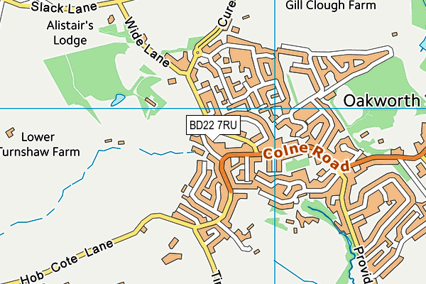 BD22 7RU map - OS VectorMap District (Ordnance Survey)