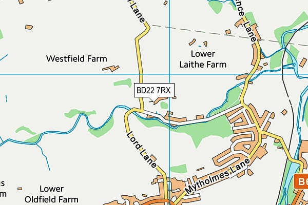 BD22 7RX map - OS VectorMap District (Ordnance Survey)