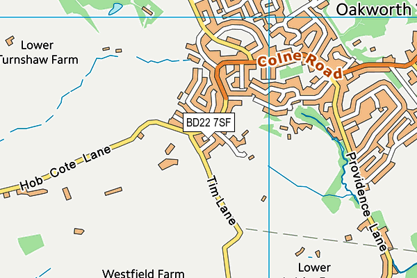 BD22 7SF map - OS VectorMap District (Ordnance Survey)