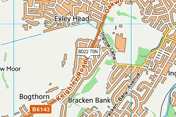 BD22 7SN map - OS VectorMap District (Ordnance Survey)