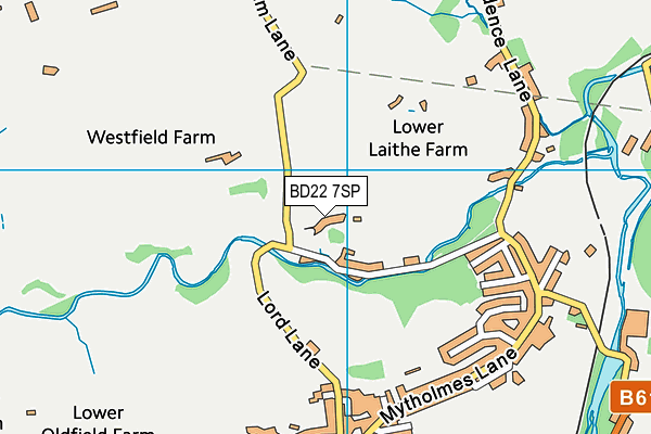 BD22 7SP map - OS VectorMap District (Ordnance Survey)