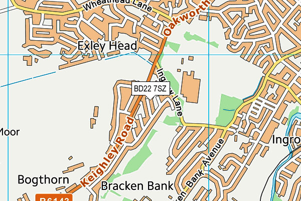 BD22 7SZ map - OS VectorMap District (Ordnance Survey)