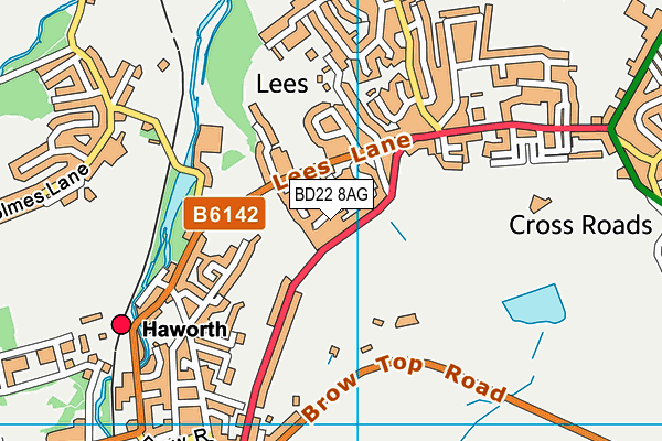 BD22 8AG map - OS VectorMap District (Ordnance Survey)