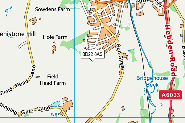 BD22 8AS map - OS VectorMap District (Ordnance Survey)