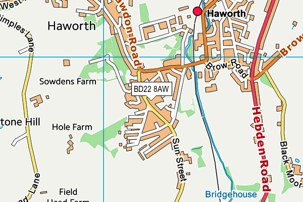 BD22 8AW map - OS VectorMap District (Ordnance Survey)