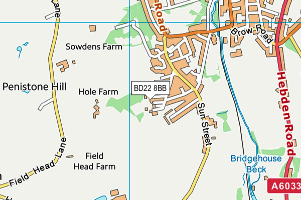 BD22 8BB map - OS VectorMap District (Ordnance Survey)